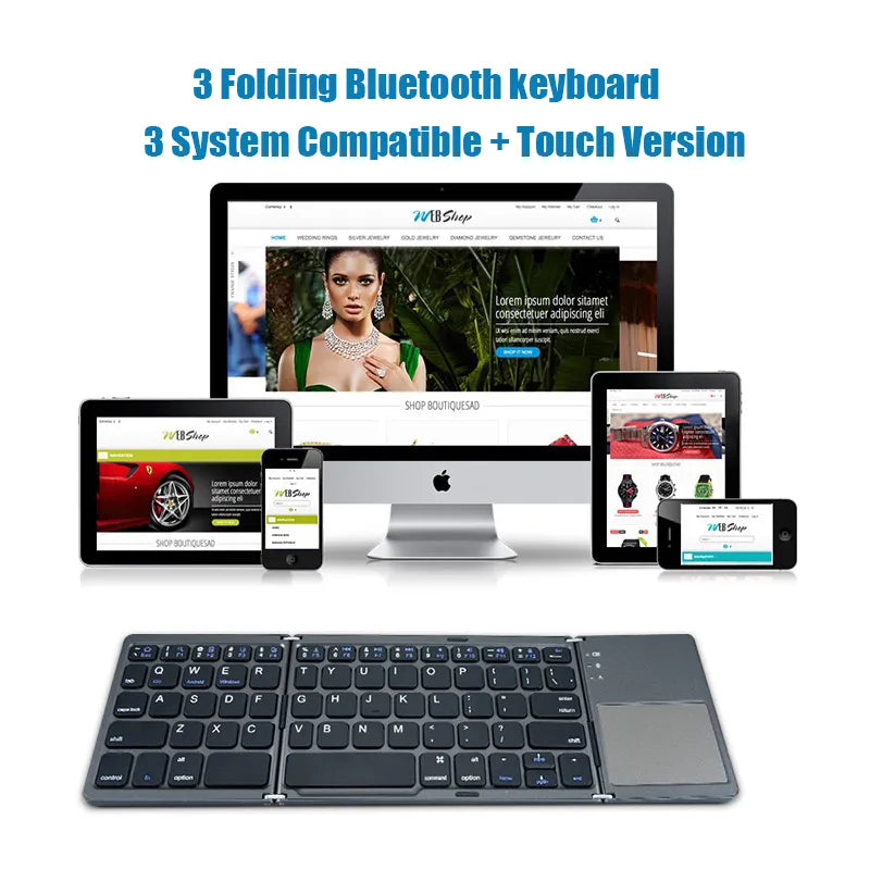 Folding Wireless Bluetooth Keyboard